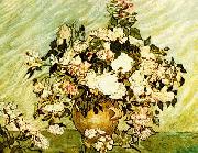 Vincent Van Gogh Pink and White Roses oil painting